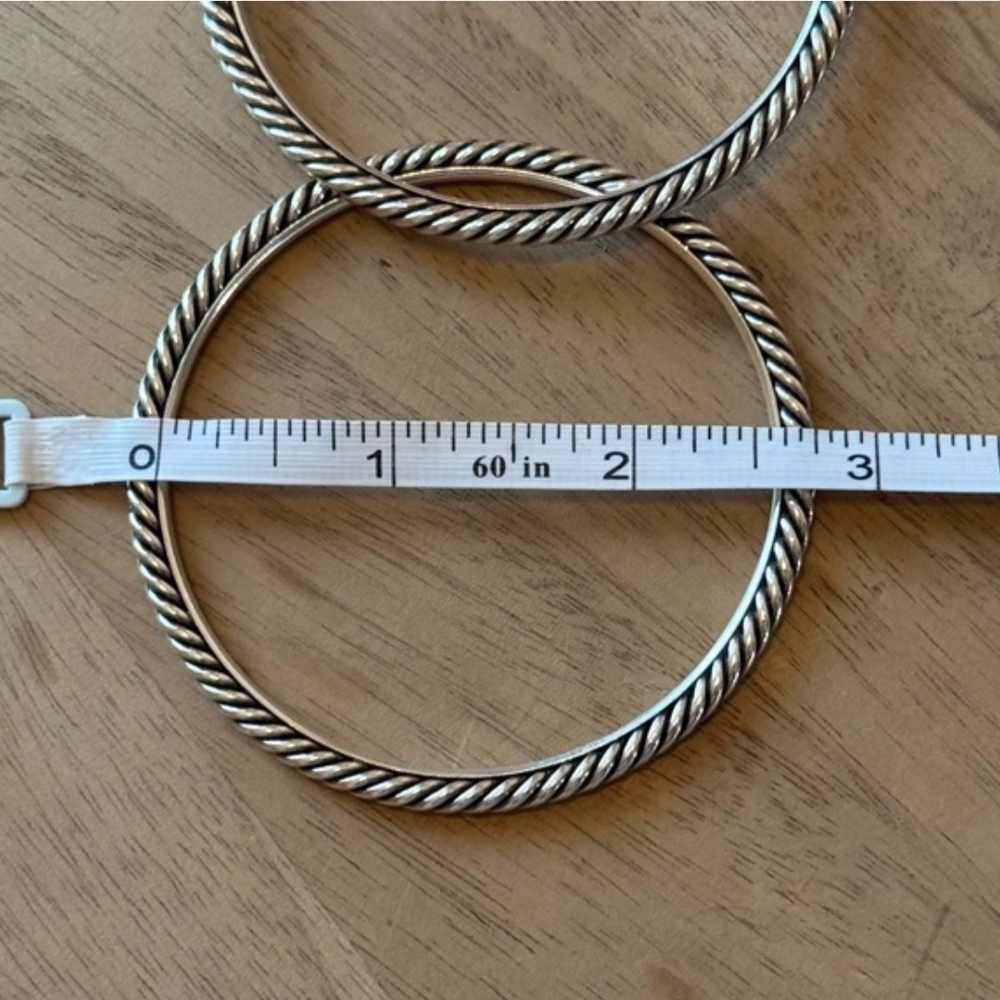 David Yurman Silver Cable Classic Bangles - Picture 5 of 8